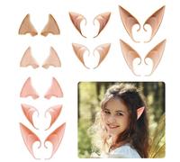 Orejas de Elfo,9 Pares Orejas de Hada,Orejas de Hada de Pixie Hobbit Orejas de Elfo de Látex Accesorios para Vestir Elfos,Elfo,Cosplay,Halloween,Navidad,Cualquier Fiesta Temática Elf Bar