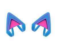 Orejas de gato de silicona que brillan en la oscuridad, encantadoras orejas de gato fluorescentes compatibles con Bose/Razer/HyperX/Corsair/SteelSeries Arctis/Edifier auriculares para juegos (azul)