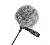 Orejera peluda para parabrisas, reductor de ruido de viento de doble capa, protector de micrófono sintético para micrófono de 5 a 10 mm, grabación al aire libre (blanco y negro)