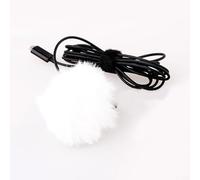 Orejera peluda para parabrisas, reductor de ruido de viento de doble capa, protector de micrófono sintético para micrófono de 5 a 10 mm, grabación al aire libre (blanco)