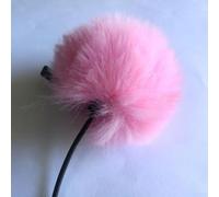 Orejera peluda para parabrisas, reductor de ruido de viento de doble capa, protector de micrófono sintético para micrófono de 5 a 10 mm, grabación al aire libre (rosa)