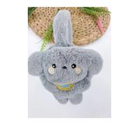 Orejeras de invierno de felpa gris para niños - Calentadores de orejas de cachorro esponjosos para niños