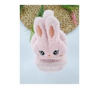 Orejeras de invierno de felpa rosa claro para niñas - Calentadores de orejas de conejito esponjosos para niños