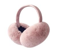Orejeras de invierno de piel sintética cálidas orejeras lindas plegables al aire libre calentadores para mujeres y niñas - rosa - Large