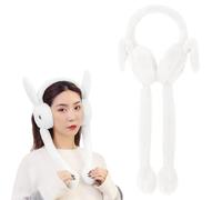 Orejeras De Invierno Para Niñas,Calentadores De Orejas De Felpa,Conejo Plegables Orejeras Cálidas,Calentador De Orejas De Felpa Orejera De Conejo,Para Esquí,Correr,Actividades Aire Libre (Blanco)