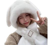 Orejeras de oso gorras para mujeres estudiantes niñas bufanda de felpa orejeras guantes gorro a prueba de viento cazador actividades al aire libre dibujos animados actividades de invierno, O Light