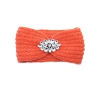 Orejeras Mujer Cintas for el pelo tejidas con diamantes de imitación for mujer, diadema protección for la oreja, cubierta for cabeza, ejercicio lavado cara, cálida for Yoga(Orange)