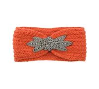 Orejeras Mujer Diademas tejidas for mujer, diadema cálida de ganchillo for invierno, ancha for el pelo con accesorios, diademas for(Orange)