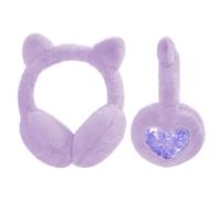 Orejeras Niña Invierno Unicornios Orejeras Frio Niños Orejas de Gato Felpa Calentadores de Oído Suaves Cálido Earmuffs Cómodas Lindo Esponjoso Earwarmer Regalos Infantiles Esquí Deportes, Viola Gatto