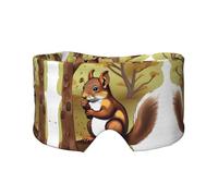 Orejeras para dormir con estampado de ardilla que come nueces, regalos suaves para hombres y mujeres, diadema ajustable para yoga y viaje