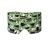 Orejeras para dormir con estampado de bambú de panda, transpirables, ajustables, opacas, cómodas