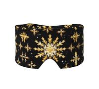 Orejeras para dormir con estampado de copo de nieve de Navidad dorado para hombres y mujeres, máscara para viajes, yoga, meditación y sueño nocturno