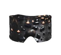 Orejeras para dormir con estampado de corazón misterioso negro, bloquea la luz, ajustable, ideal para viajes, meditación y yoga