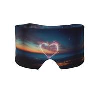 Orejeras para dormir con estampado de corazón y estrella fugaz, transpirables, ajustables, opacas, cómodas
