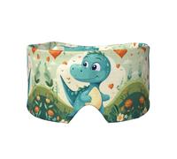 Orejeras para dormir con estampado de dinosaurio en hierba verde, bloquea la luz, ajustable, ideal para viajes, meditación y yoga