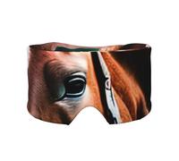 Orejeras para dormir con estampado de dos caballos, máscara de ojos para adultos, perfecta para viajes, camping, meditación