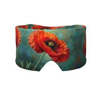 Orejeras para dormir con estampado de flores de amapola, máscara de ojos para adultos, perfecta para viajes, camping, meditación