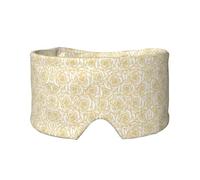 Orejeras para dormir con estampado de flores doradas, transpirable, ajustable, para yoga, viajes, mantiene el calor y la sombra