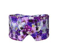 Orejeras para dormir con estampado de flores moradas, máscara ajustable, unisex, para viajes, meditación, yoga, siesta