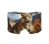 Orejeras para dormir con estampado de leopardo en busca de presas, bloquea la luz, ajustable, ideal para viajes, meditación y yoga