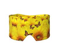 Orejeras para dormir con estampado de mariposas y flores amarillas para hombres y mujeres, máscara para viajes, yoga, meditación y sueño nocturno