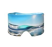 Orejeras para dormir con estampado de olas de cielo transparente - Diadema ajustable para yoga, viajes, mantiene el calor y la sombra cómoda