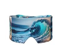 Orejeras para dormir con estampado de olas de mar y océano, máscara de bloqueo de ruido y cobertura de luz, ayuda para dormir