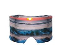 Orejeras para dormir con estampado de olas del mar y atardecer con estampado de olas del océano, máscara de bloqueo de ruido y cobertura de luz, ayuda para dormir