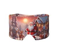Orejeras para dormir con estampado de Papá Noel para invierno, bloquea la luz, ajustable, ideal para viajes, meditación y yoga