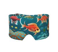 Orejeras para dormir con estampado de peces submarinos ultrafinas y transpirables para dormir bien, ajustables