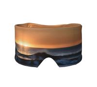 Orejeras para dormir con estampado de rayos de sol sobre las olas del mar, diadema ajustable para yoga, viajes, ayuda cómoda para mantener el calor