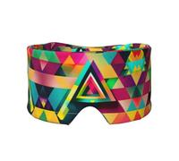 Orejeras para dormir con estampado de triángulos coloridos, ultrafinas, transpirables, para dormir bien, ajustables