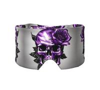 Orejeras para dormir transpirables y ultrafinas con estampado de rosas moradas y calaveras, para dormir bien, ajustables