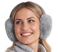 Orejeras para mujer, calentadores de orejas, para invierno, suaves, cálidos, trenzados, forro polar, para clima frío, pelo sintético, gris, talla única