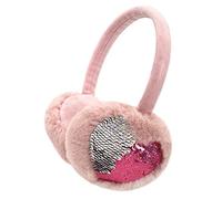 Orejeras para niñas de Gifts Treat con lentejuelas, orejeras para niñas, orejeras de invierno para niñas en diseño de felpa y lentejuelas brillantes, orejeras ajustables en color rosa para niñas