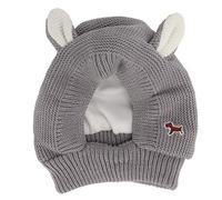 Orejeras para Perros Gorros de Punto con protección contra el Ruido, Orejas de Conejo de Punto Protección contra el Ruido para Mascotas Orejeras de Aseo cálidas Gorro para Perros (Gris)