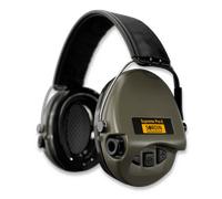 Sordin PRO X - 75302-X/L-S - Protector auditivo activo (25 dB, protector auditivo electrónico, correa de piel, copas verdes)