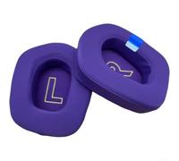 Orejeras suaves a cuadros para auriculares Logitech G733, G333, G335, almohadillas de repuesto de espuma de gel refrescante para un mejor flujo de aire (morado)