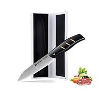 OREMAKE 7-INCH NAKIRI Cuchillo de cocina profesional multiusos, súper afilado, acero damasco japonés de 69 capas, alto contenido de carbono, diseño ergonómico Mango G10 (5 pulgdas)