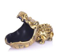 orenm Estatua de cocodrilo decorativa para el hogar, cuenco de caramelos, figura de cocodrilo de resina, escultura de mesa, decoración artística, caja de almacenamiento para llaves (cocodrilo-dorado)