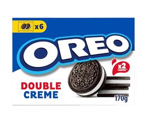 Oreo Doble Crema, Galletas de Chocolate Rellenas de Doble Crema Sabor Vainilla, Las Galletas Clásicas pero con, Paquete de 170 g