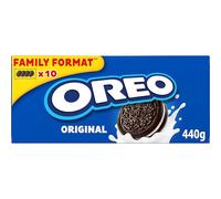 Oreo Galletas de Chocolate Rellenas con Crema Sabor Vainilla, La Galleta Original, Paquete de 440 g