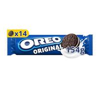 Oreo Galletas de Chocolate Rellenas de Crema Sabor Vainilla, La Galleta Original, 154 g