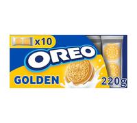 Oreo Golden, Galletas Rellenas de Crema de Vainilla, las Galletas Oreo Golden son Perfectas para Disfrutar de una Merienda Rápida y Fácil, Paquete de 220 g
