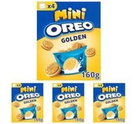 Oreo Golden Mini, Galletas Rellenas de Crema de Vainilla, las Galletas Oreo Golden son Perfectas para Disfrutar de una Merienda Rápida y Fácil, Paquete de 640 g