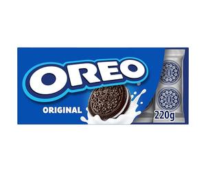 Oreo Original Galletas de Chocolate Rellenas de Crema Sabor Vainilla, Paquete de 220 g