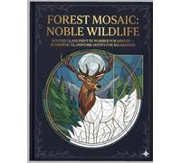 orest Mosaic: Majestic Wildlife - Stained Glass Paint by Number for Adults: An Easy Color by Number Activity Book with Bold Lines: 25 Artistic Glass ... Relief | Large Print Creative Mindfulness