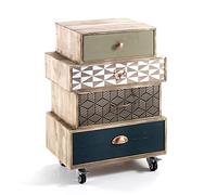 Oresteluchetta Cajonera de Madera Multicolor, 70,5 cm de Alto x 50 cm de Ancho x 34 de Profundidad