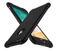 ORETECH Funda Compatible con iPhone 6 Plus 6s Plus,con 2 X Protector de Pantalla de Vidrio Templado Carcasa para iPhone 6s Plus Silicona Ligera Delgado PC TPU Bumper Caso para iPhone 6 Plus Negro