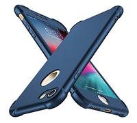 ORETECH Funda Compatible con iPhone 8 et iPhone 7, con 2 x Protector de Pantalla de Vidrio Templado Carcasa para iPhone 7 Silicona Ligera Delgado PC TPU Bumper Caso para iPhone 8 4.7" Azul Profundo